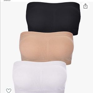 3 strapless bandeau bras